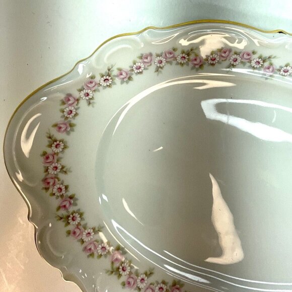 Vintage MITTERTEICH LADY BEATRICE 12.5" Oval Serving Platter Gilded Rims Germany - Picture 7 of 16